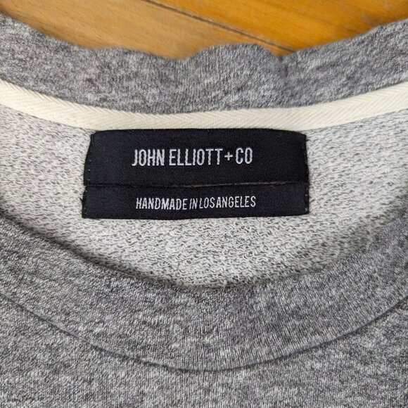 John Elliot Side Zipper Crewneck Sweater Grey Size medium Hidden Pocket - Picture 5 of 7